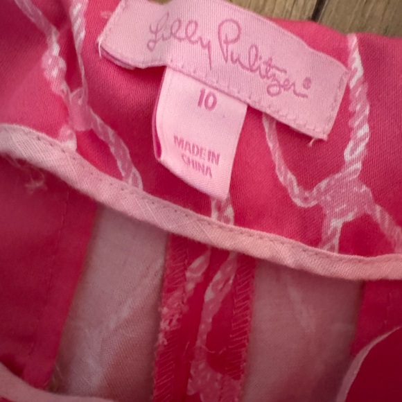 Lilly Pulitzer Size 10 Pink Rope Design Wide-Leg side zip 29” inseam - Picture 3 of 3